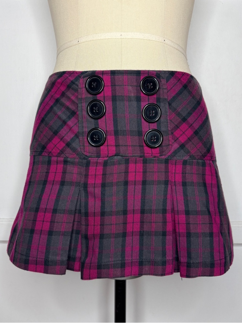 Jennyfer red plaid skirt
